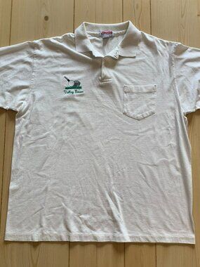 Vintage 90s Single Stitch Valley Green Golf Course Muskego Jerzees Polo Shirt XL